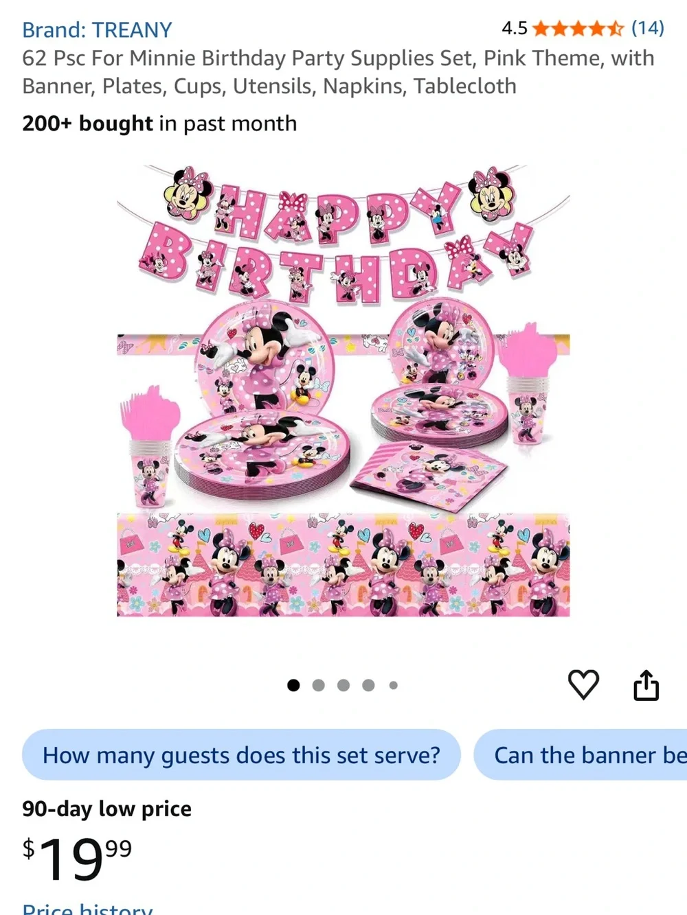 Pink Minnie Mouse Style Party Tableware Set - Unbranded